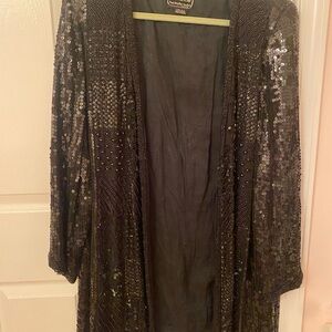 Sequin Embellished Black Jacket